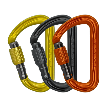 Shadow Locking - 3 Pack / Screwgate / Lime/Grey/Orange – locking gate carabiner