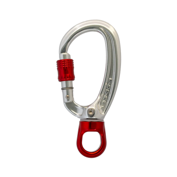 XSRE Swivel - 11mm Eye Carabiner Lock / Silver/Red – non-PPE accessory carabiner