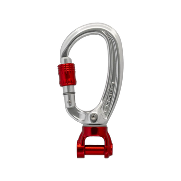 XSRE Swivel - 11mm Yoke Carabiner Lock / Silver/Red – non-PPE accessory carabiner