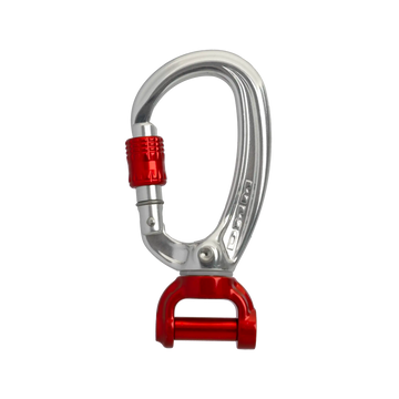 XSRE Swivel - 16mm Yoke Carabiner Lock / Silver/Red – non-PPE accessory carabiner