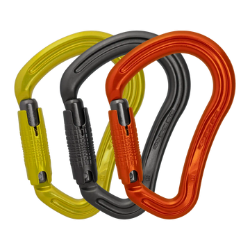 Boa HMS - 3 Pack / Locksafe / Lime/Grey/Orange – locking gate carabiner